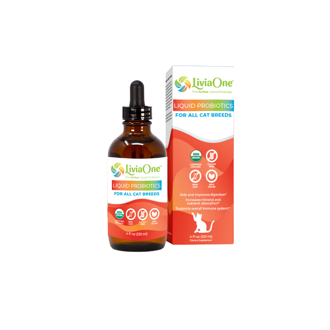 LiviaOne™ Liquid Probiotics for Cats - Certified Organic - 4 oz